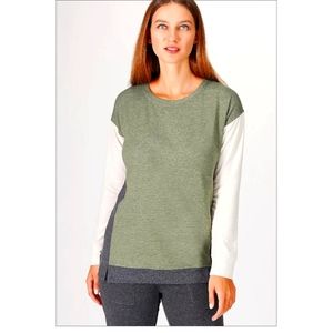 Cuddl Duds Comfortwear Color-Block Long-Sleeve Pullover Sweater